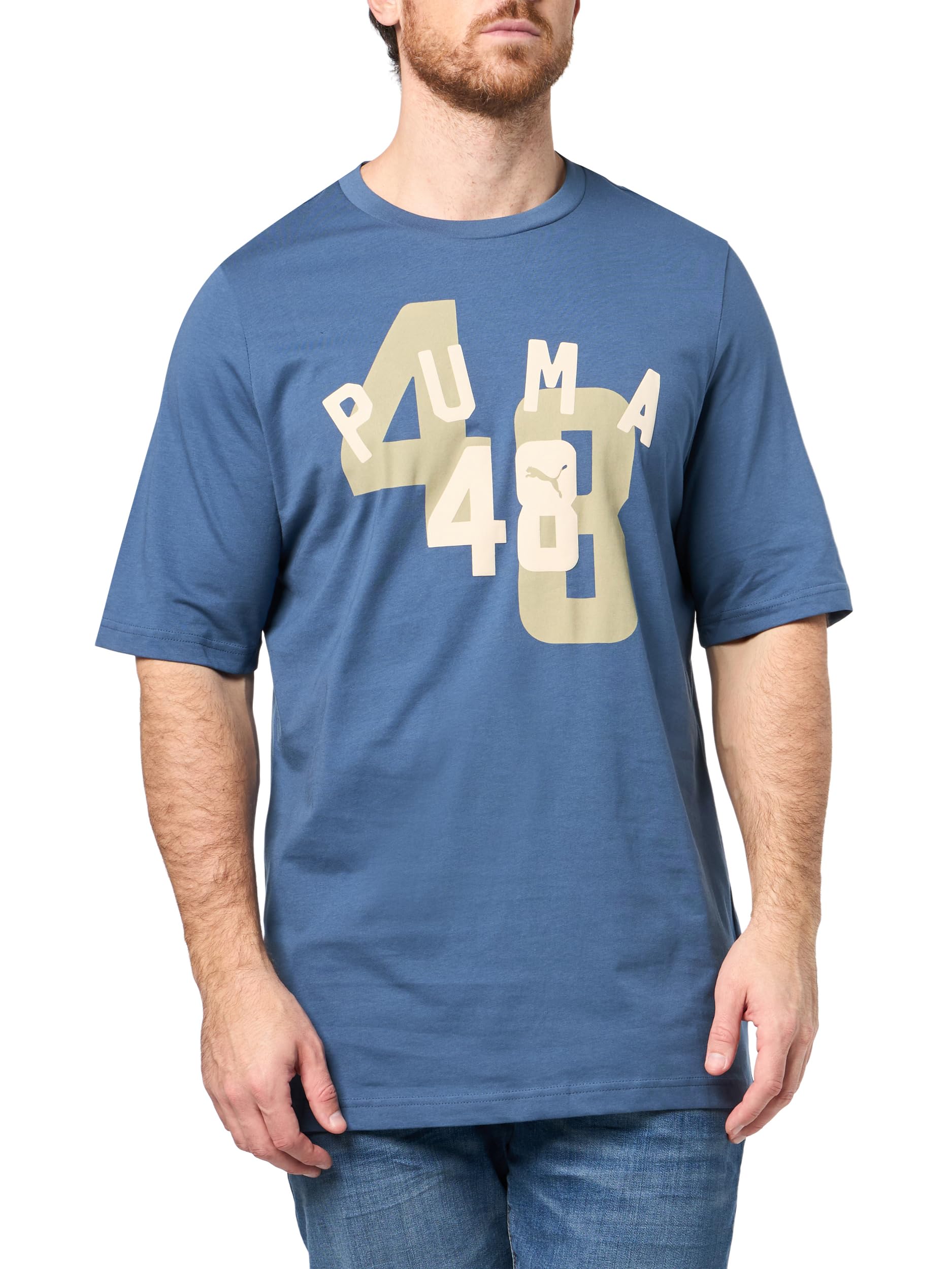 Puma Men's Dark Indigo Double Up Ah25 Graphic T-Shirt (Available In Big And Tall Sizes), Xl