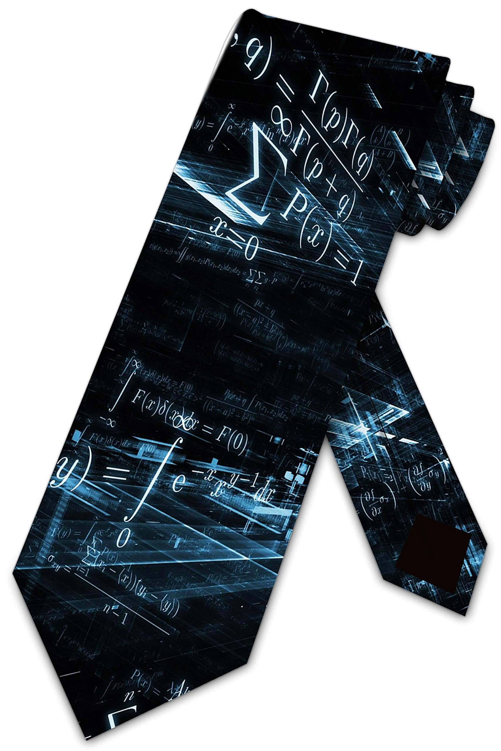Three Rooker Math Ties Mens Science Education Necktie, Black, One size