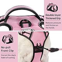 Vista 5 de IVY&LANE Arnés sin tirones para perros medianos, arnés de chaleco para perro con correa, cinturón de seguridad y correa de almacenamiento, arnés