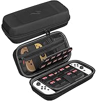 Vista 1 de ButterFox Switch Carrying Case for Nintendo Switch OLED, Fits Charger, Joy Con Grip, 18 Games and Protective Case (Black)