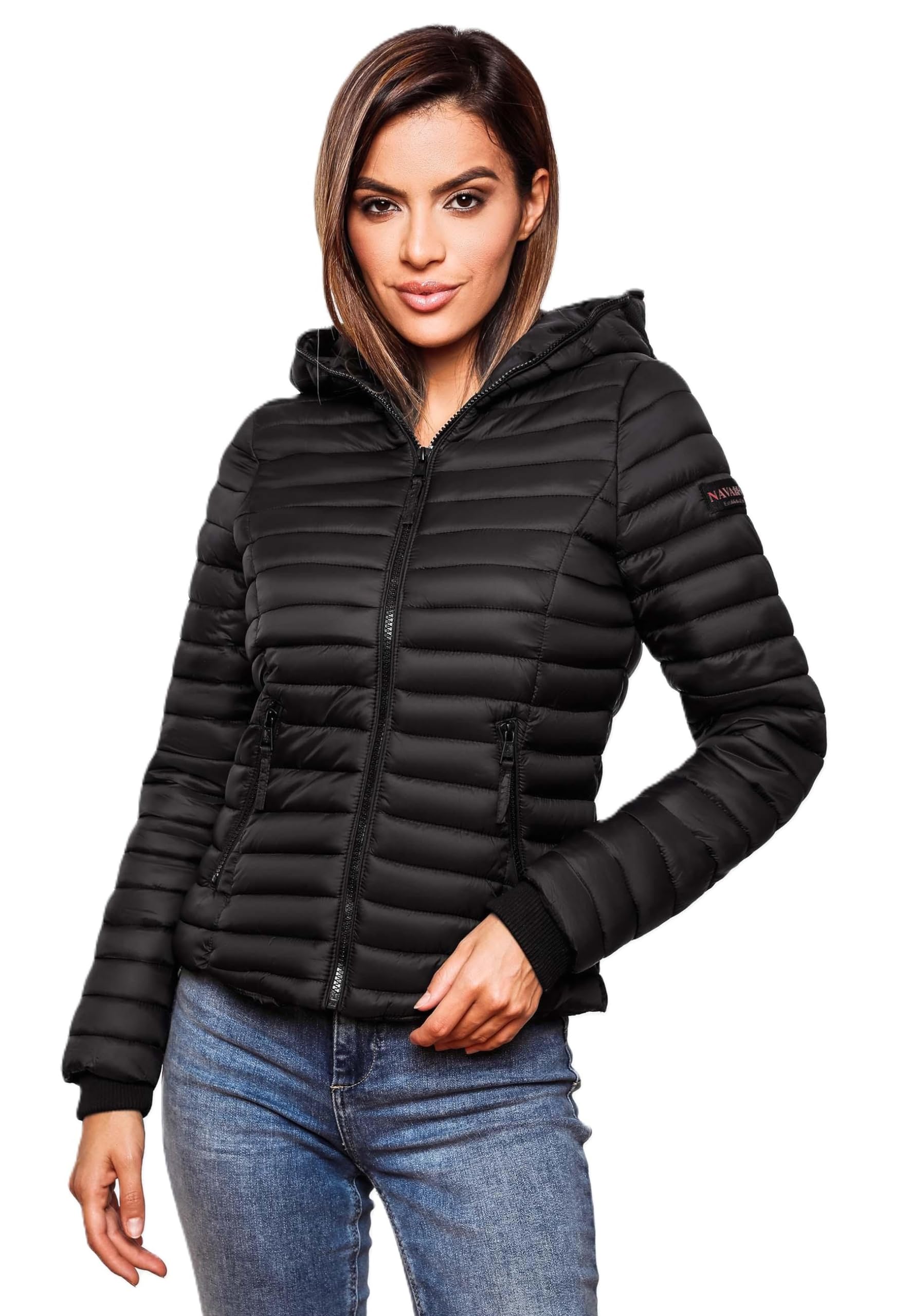 Navahoo Steppjacke Kimuk Damen – leichte Übergangsjacke, schwarz, Gr. XXL
