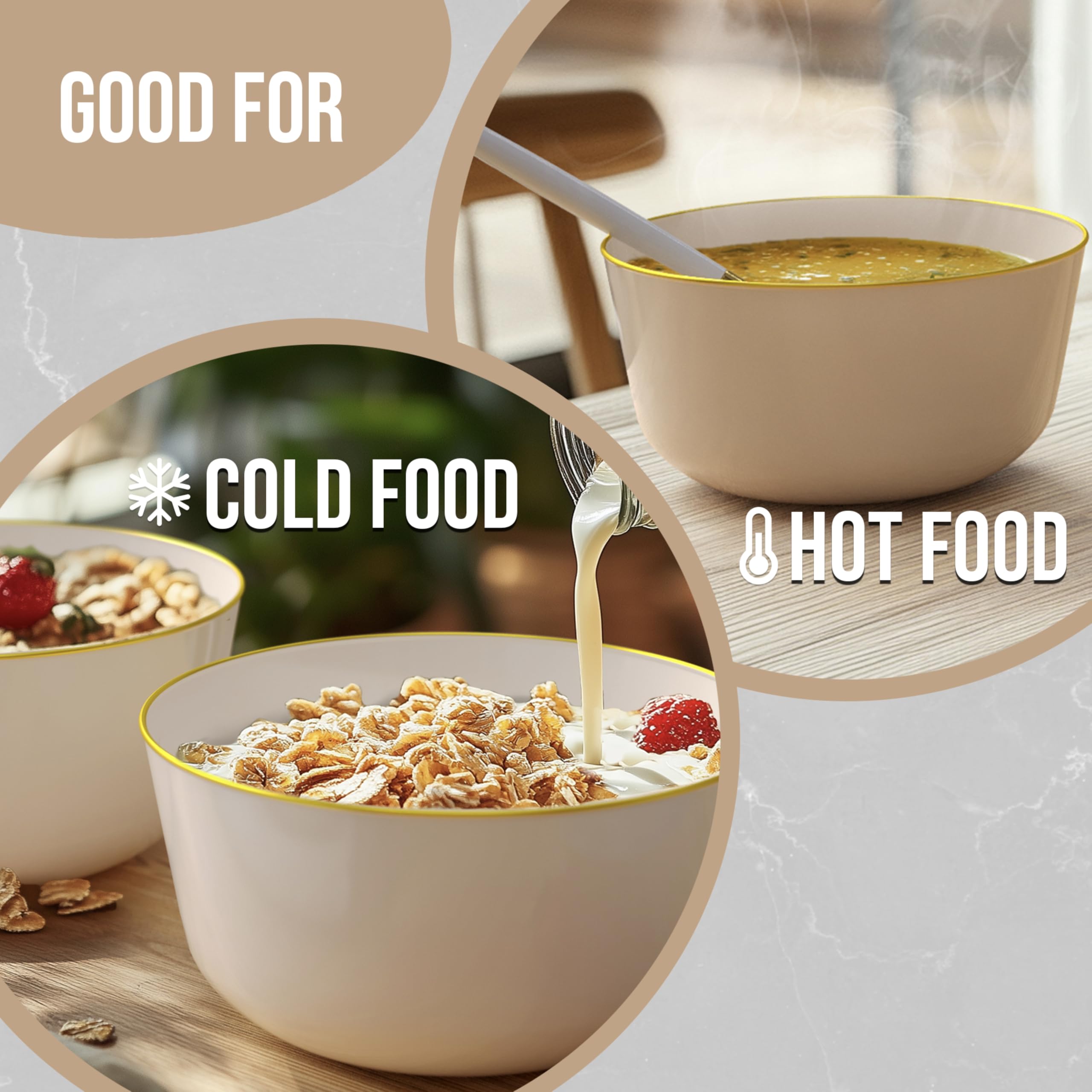 Trendables 24oz Disposable Bowls - Elegant Serving -6
