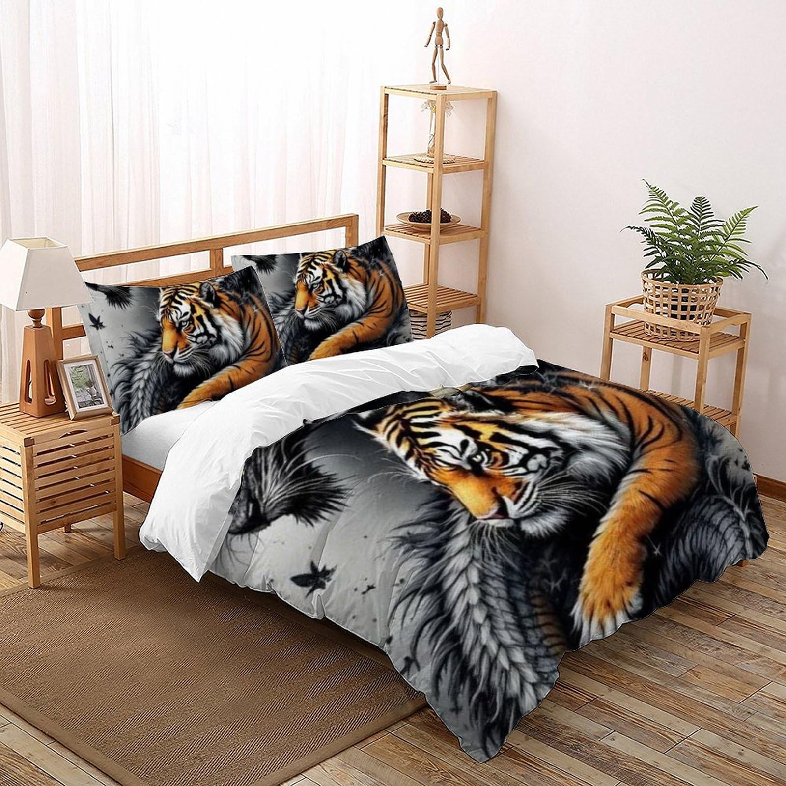 Housse de couette dragon tigre pour chambre ado fille