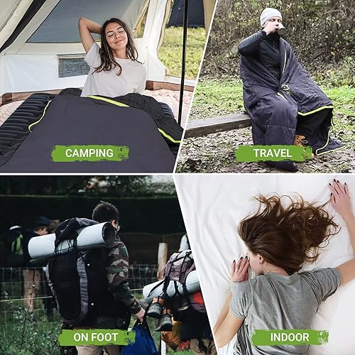 Miniatura 7 de ATEPA Duck Down Sleeping BagBlanket for Backpacking, Ultralight Lightweight Rectangular Warm Weather Summer Compact Waterproof Portable Sleeping Bag