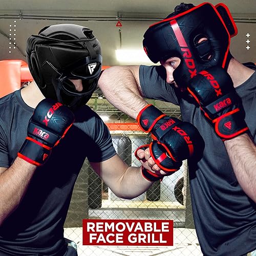 Miniatura 6 de RDX Boxing Headgear MMA Muay Thai Removable Face Grill Head Gear for Sparring Grappling Martial Arts Kickboxing Taekwondo Karate BJJ Training