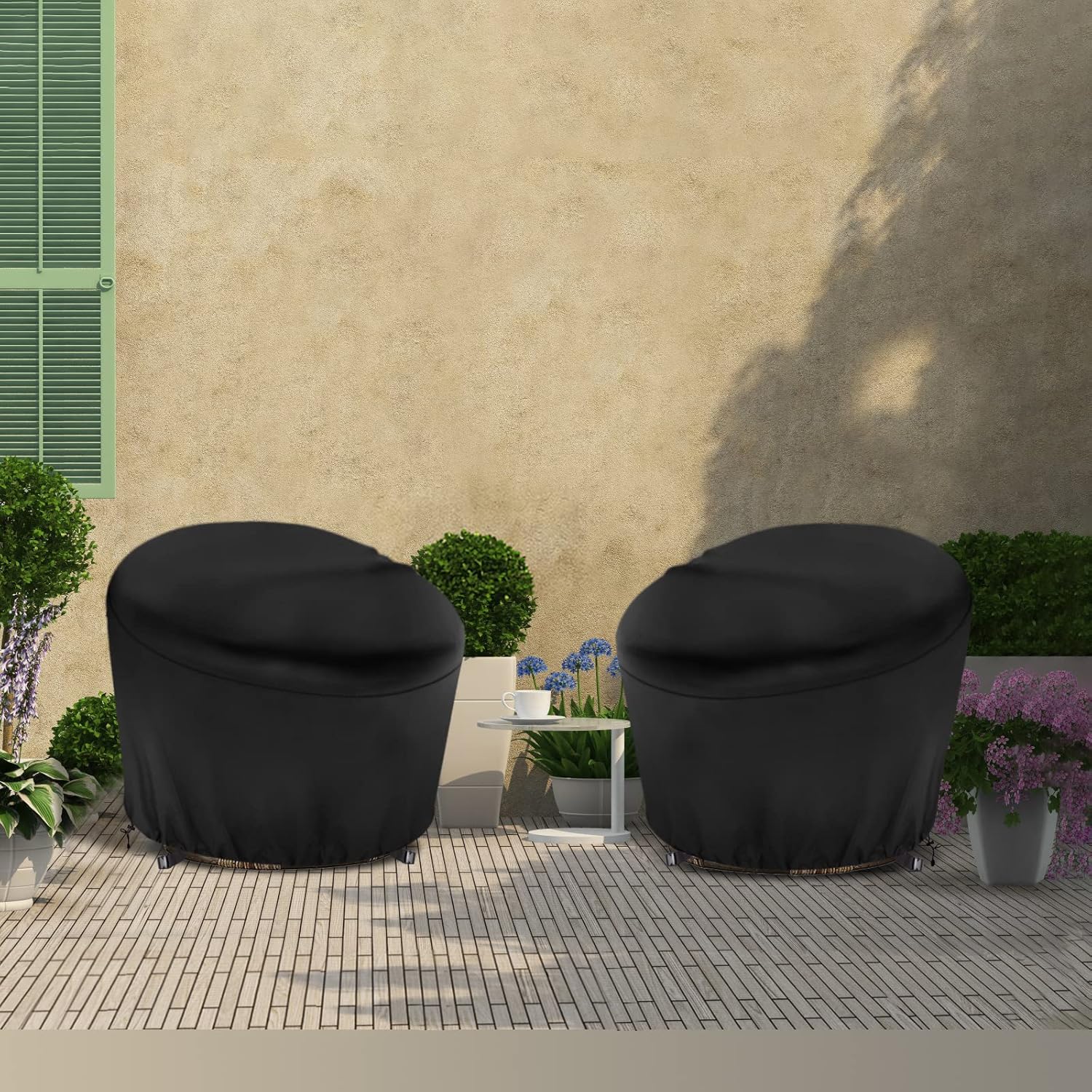 Papasan Chair Cover Waterproof,(for 52in Outdoor Papasan Chairs Black) Zipper Design, Easy to Put On and Take Off, Dust Resistant Patio Furniture Seat Covers