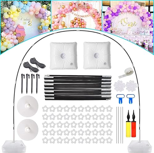 ElevateX Kit de soporte de arco de globos de mesa con base rellena de agua para bodas, despedidas de soltero, baby shower, graduación, cumpleaños,
