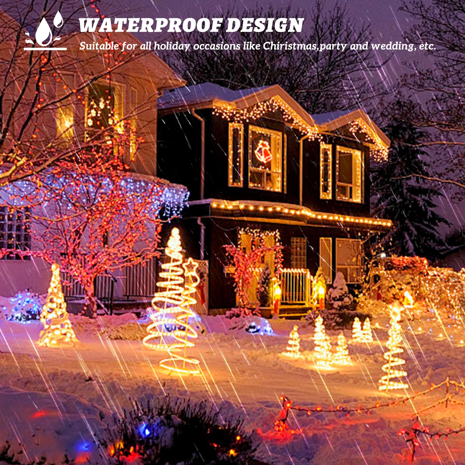 Guirlande Lumineuse, 2 * 10M 100LED Guirlande Intérieur en Cuivre Décoration, Imperméable Lumière Etoilée pour Intérieure Chambre Maison Jardin Noël - Blanc Chaud