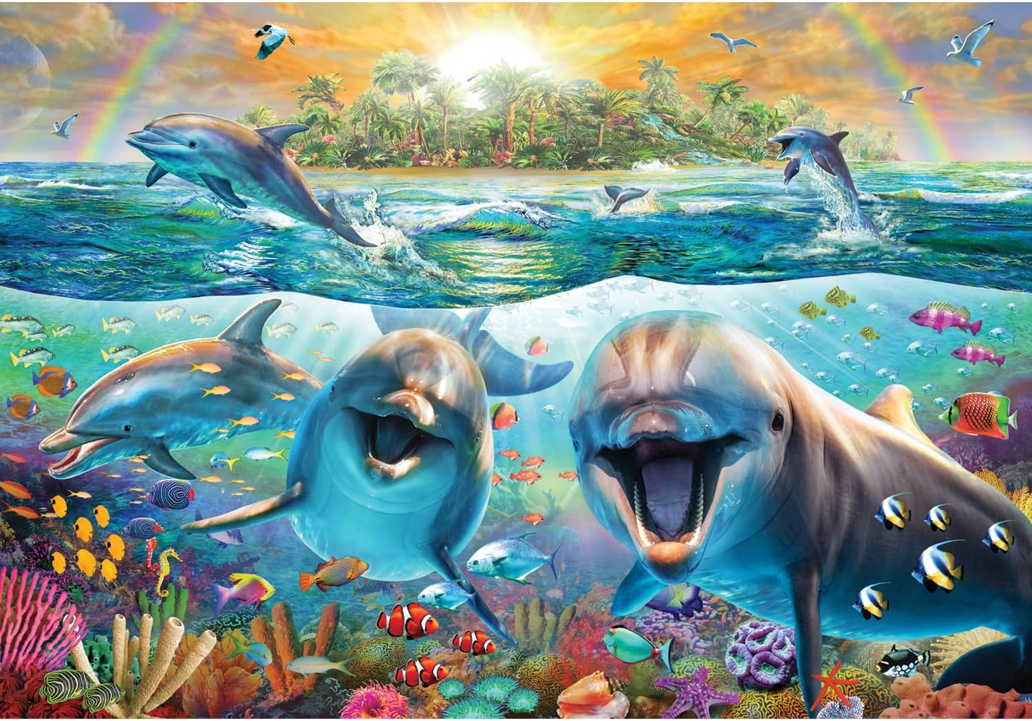 Anatolian Puzzle - Laughing Dolphins, 260 Piece Jigsaw Puzzle # 3348