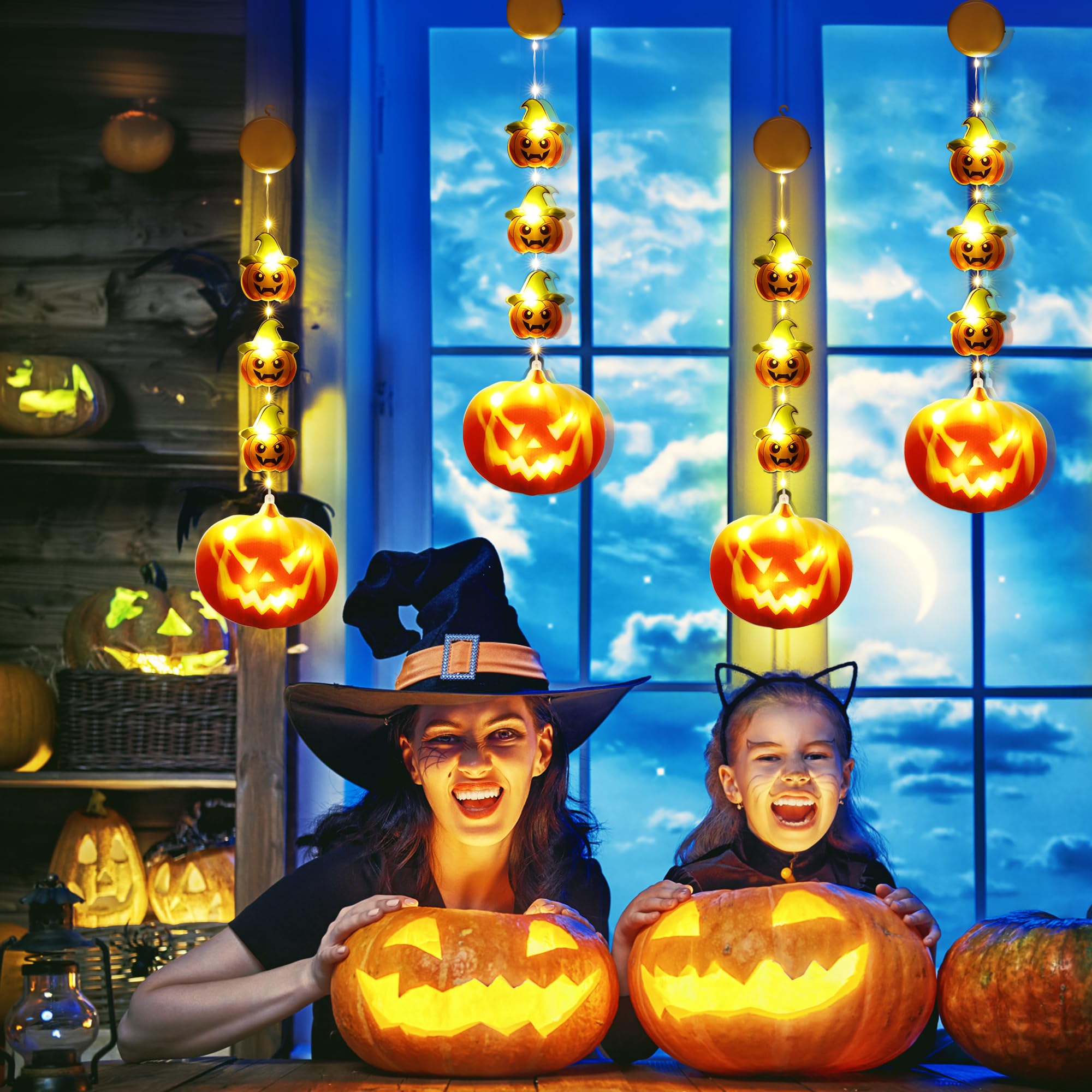 Halloween Kürbis Sonnenfänger - Buntglas Fensterdeko Für Haus Und Garten