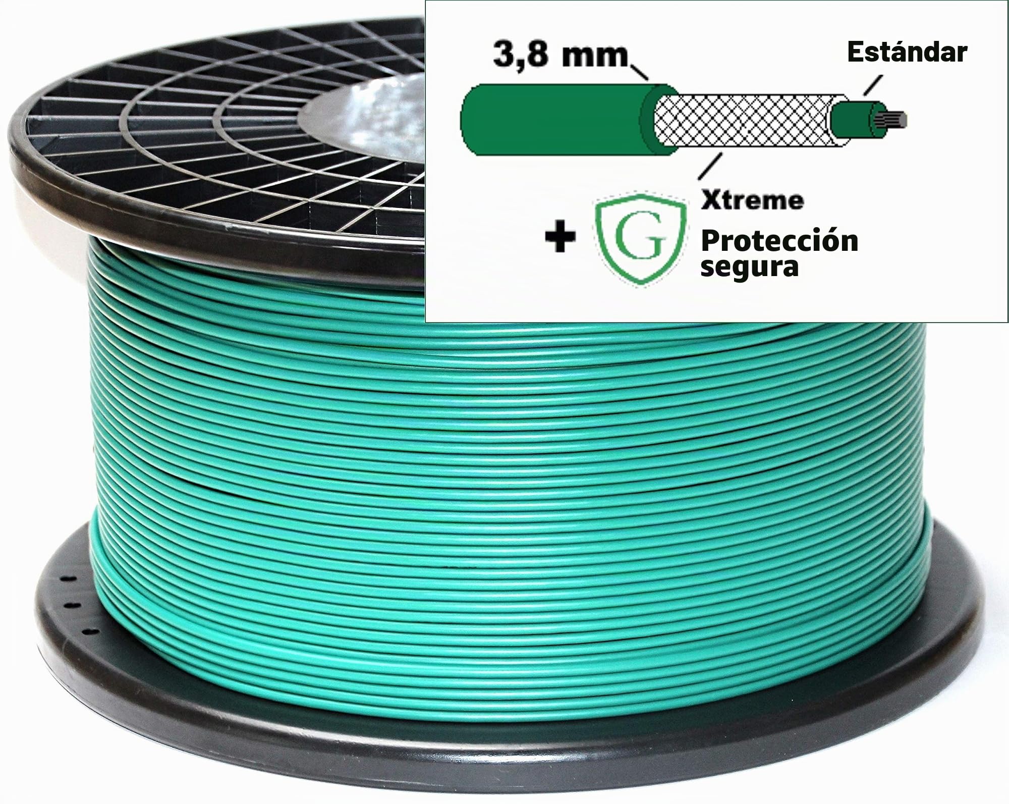 Genisys Cable de Seguridad 3,8mm Compatible con Husqvarna Automower ® + Funda Xtreme Safe-Protection - Cable de protección de limitación del Robot cortacésped, Longitud:250m