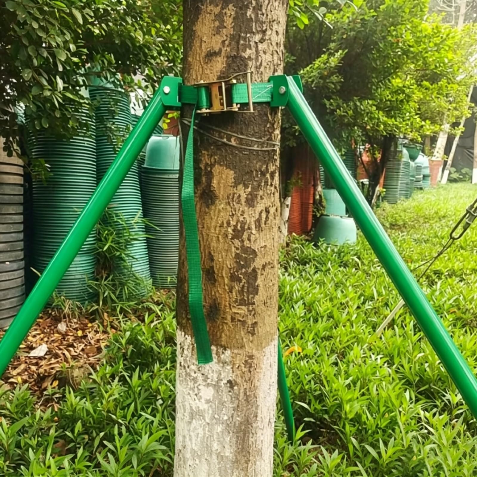 WLCGYD Galvanized Steel Tree Support Pole, Small/Fruit Tree Staking Support Complete Kit 1-3 Meter Tall for Stabilizing Trees After Bad Weather, Tree Protection with Crutch(3m/9.8ft)