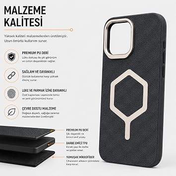 Ehr. iPhone 15 Pro Max ile Uyumlu Magsafe Wireless Şarj Özellikli Kamera Korumalı Beats Süet Desenli içi Kadife Silikon Arka Kapak (Gri, iPhone 15 Pro Max)