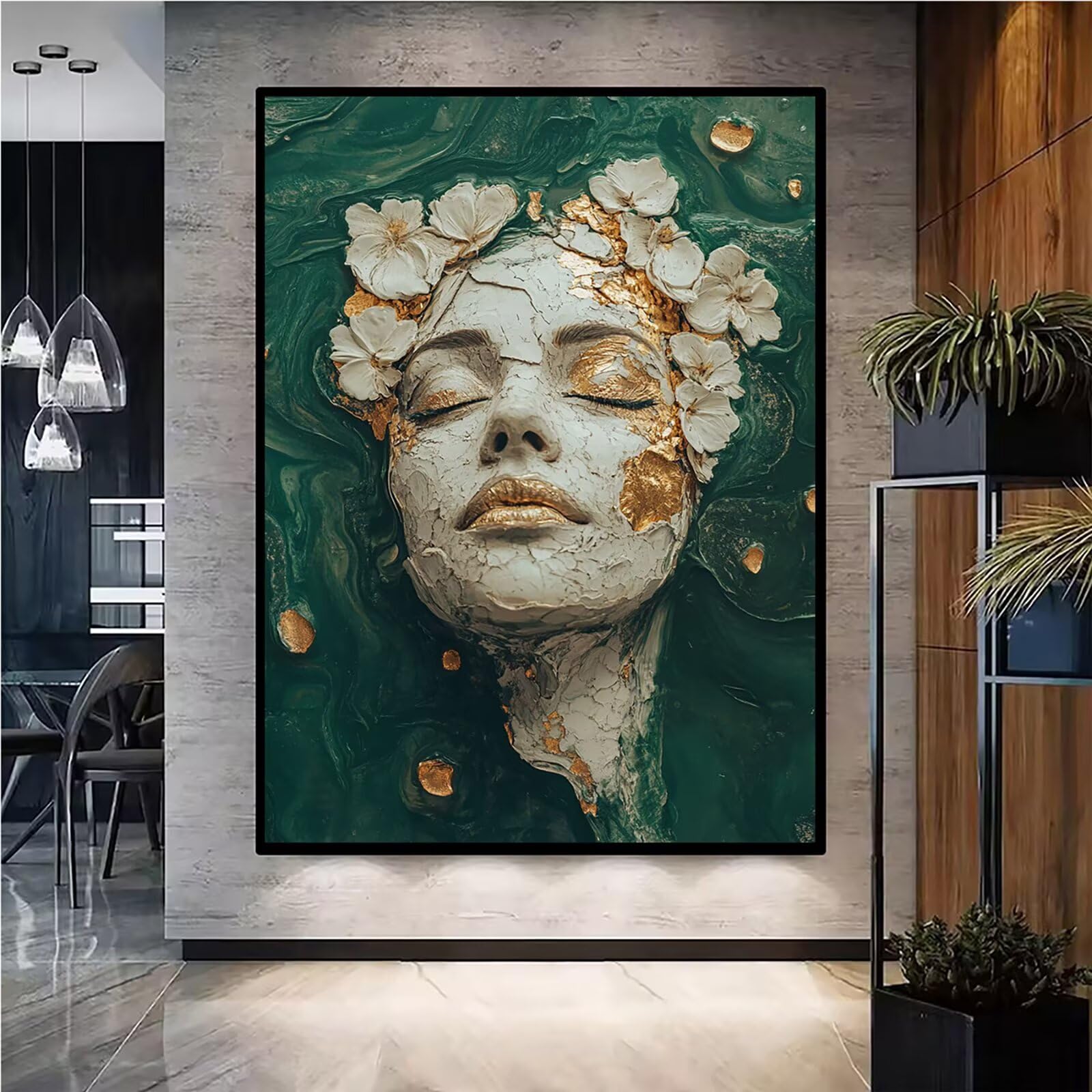 Diamond Painting Kit Completo, Diamond Painting Astratto, 5D Quadrato Pittura Diamante Kit Manualidades Adultos DIY Diamantini Crystal Art Disegni Ricamo Punto Croce Artigianale, 90x120cm Donna j0-954