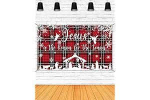 Mocsicka Jesus is The Reason for The Season Christmas Nativity Backdrop Banner