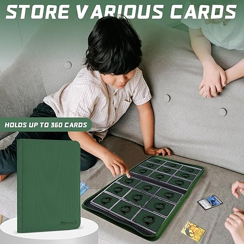 Miniatura 3 de Carpeta de tarjetas con 9 bolsillos con cremallera, 360 bolsillos para tarjetas intercambiables, carpeta de carpeta de poliuretano de alta calidad