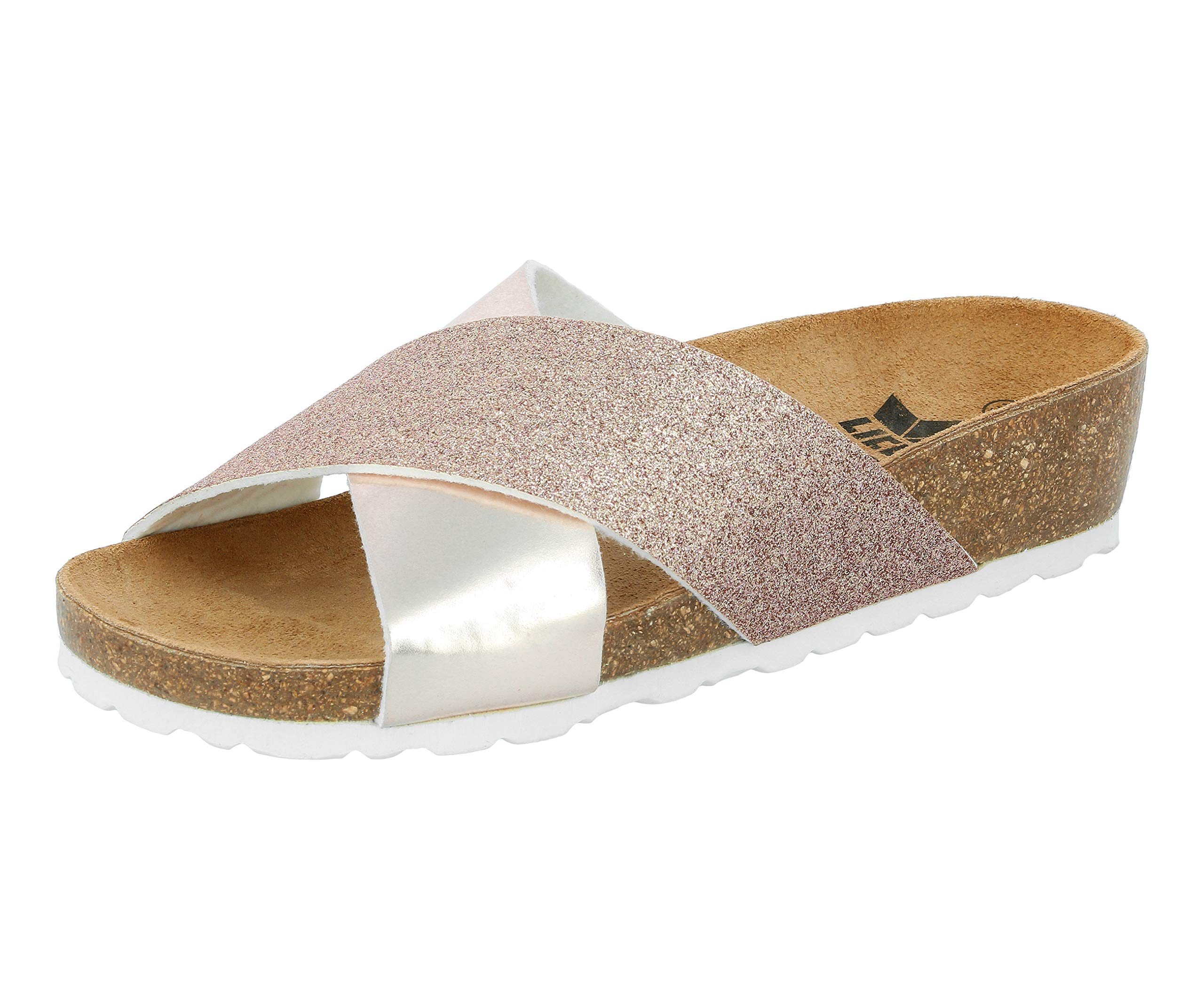 Lico Bioline Prime Women's Mules, Rose/Glitter, 41 EU