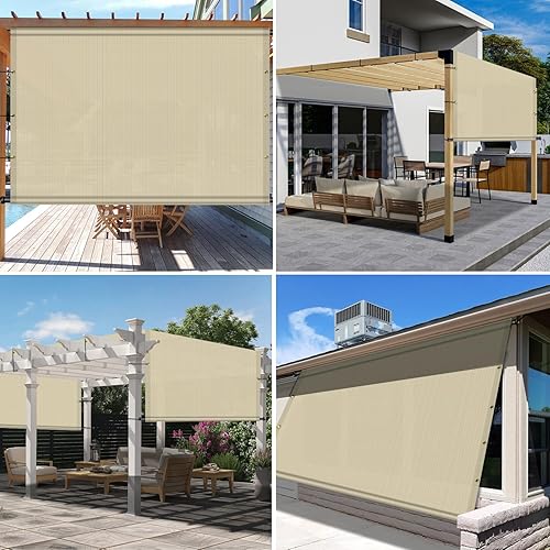 Miniatura 6 de Toldo universal de repuesto para pérgola de 6 x 34 pies, con ojales, varillas ponderadas, permeables, para patio, porche, patio trasero, glorieta,