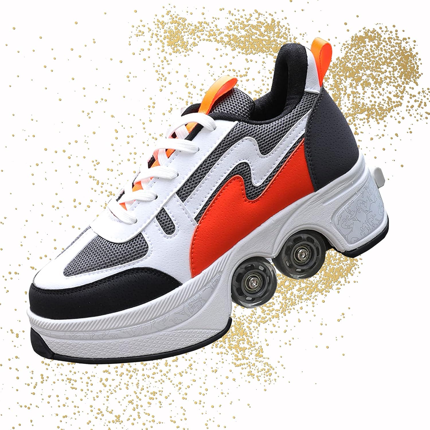 二列目に見えないホイールパーカースケートシューズ変形ローラースケート女の子のための屋外自動ウォーキングローラーシューズ 男の子取り外し可能なプーリースケート