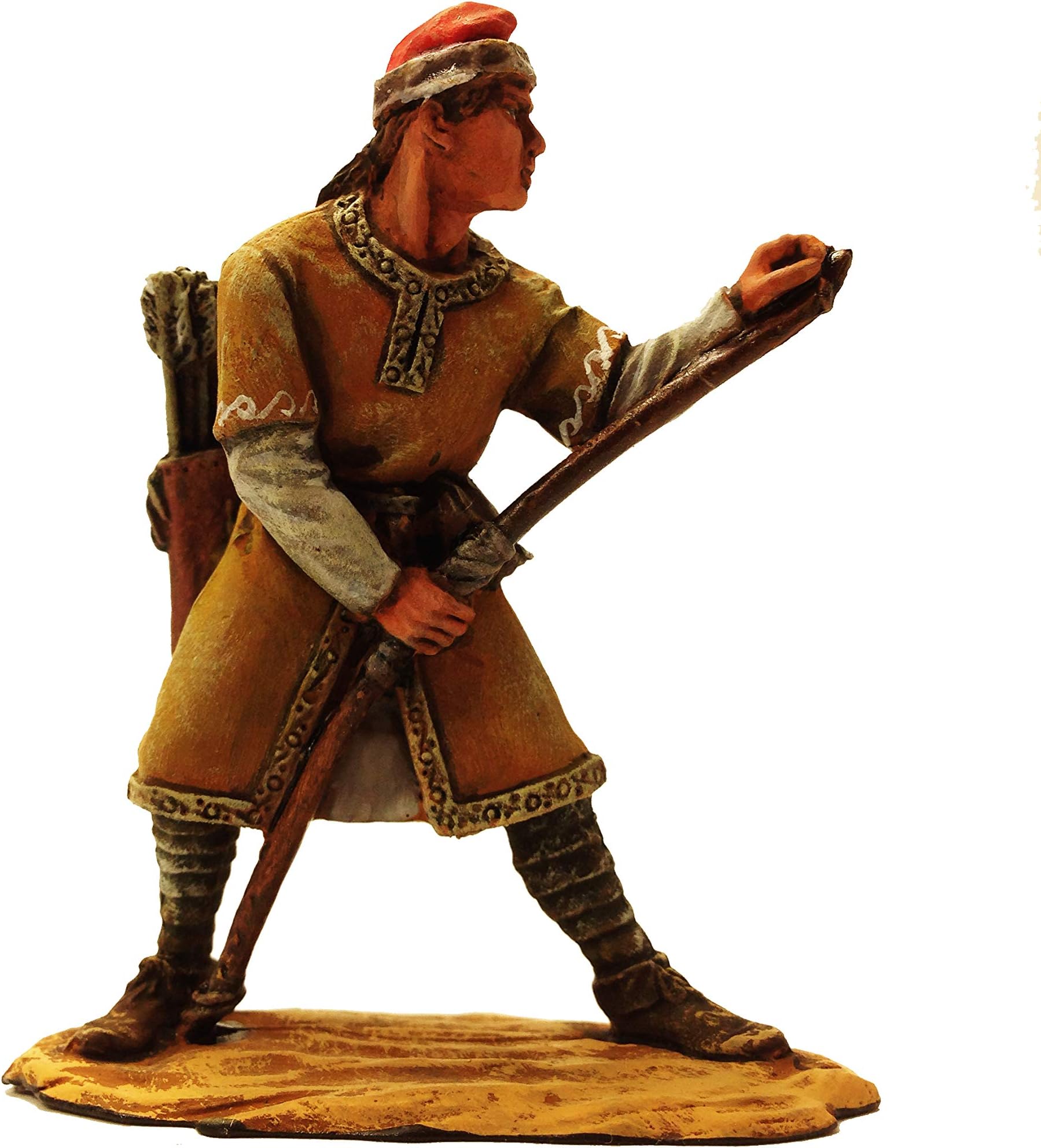 Norman Archer IX-XI Century Hand Painted Tin Metal 54mm Action Figures Toy Soldiers Size 1/32 Scale for Home Décor Accents Collectible Figurines Item #P7