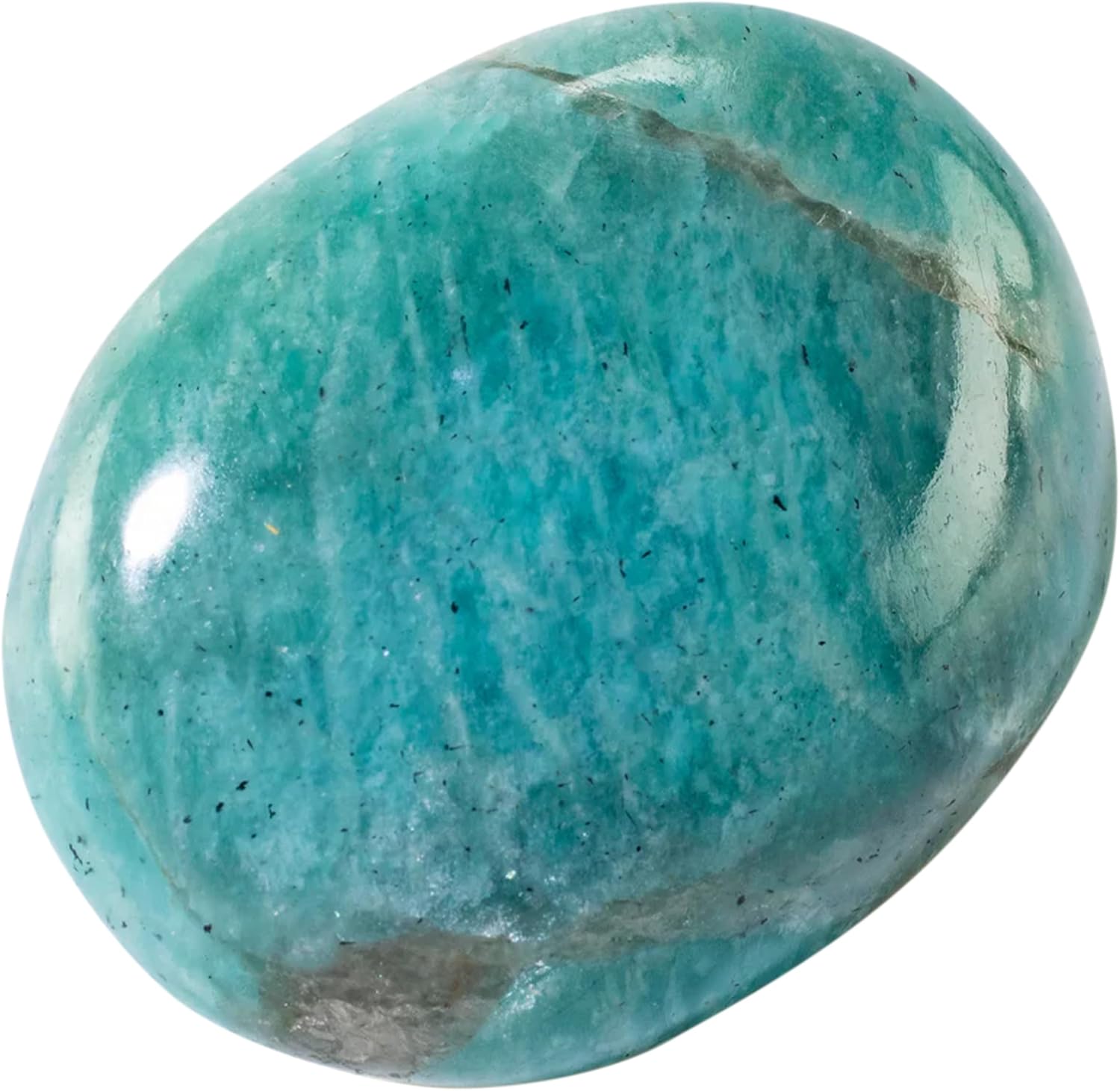 KALIFANO Palm Stone with Healing & Calming Effects - AAA+ Grade High Energy Worry Stone with Information Card - Reiki Crystal Used for Courage (Family Owned and Operated)