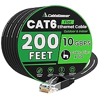Vista 19 de Cable Ethernet Cat 6 de 100 pies, para interiores y exteriores, red de Internet de alta velocidad de 10 Gbps, cable de conexión Ethernet plano
