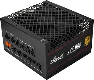 Rosewill VMG 750W 80+ Gold Fully Modular PSU: ATX 3.0/3.1, PCIe 5.1 12V-2x6, Japanese Caps, Silent 120mm Fan, 5-Year Warranty