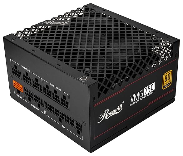 Rosewill VMG 750W 80+ Gold, ATX 3.0 & 3.1 Compatible, Full Modular Low-Noise Power Supply, PCIe 5.1 12V-2x6 Connector, 100% Japanese Electrolytic Capacitor, 120mm FDB Silent Fan - 5 Year Warranty