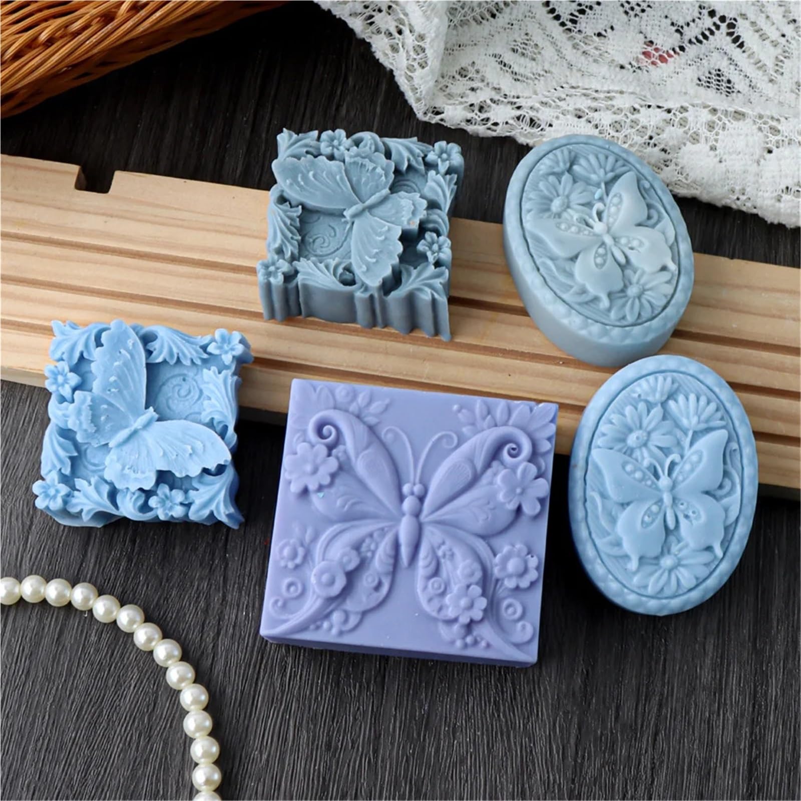 Stampo per Sapone 3 Pezzi Stampi in Silicone a Forma di Fiore for Sapone Stampi for Sapone Fai da Te creativi Strumenti for la Fabbricazione di Sapone Fatto a Mano per Sapone