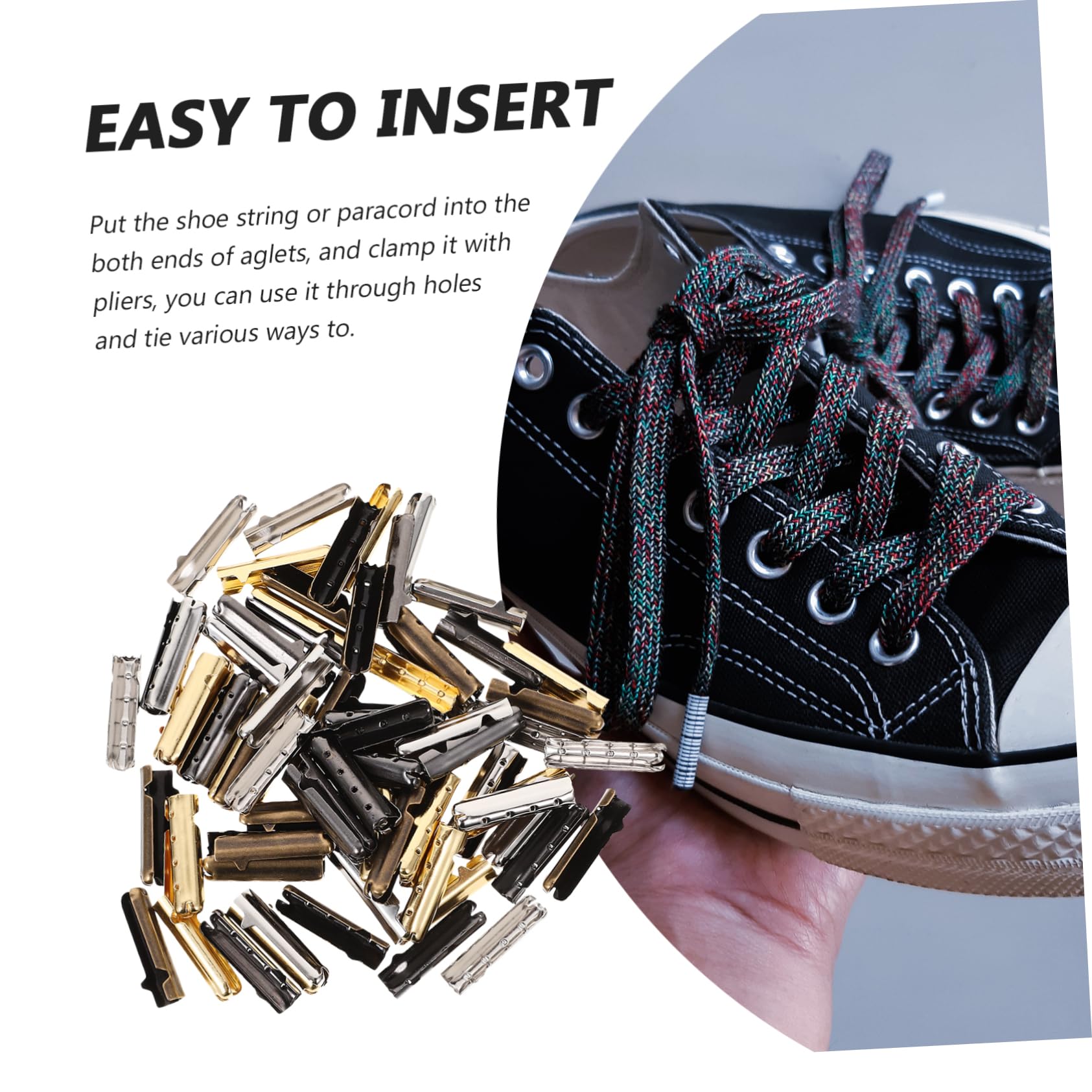 Gatuida Puntas 80 Piezas DIY de Herrete de Cobre para Cordones de Zapatos