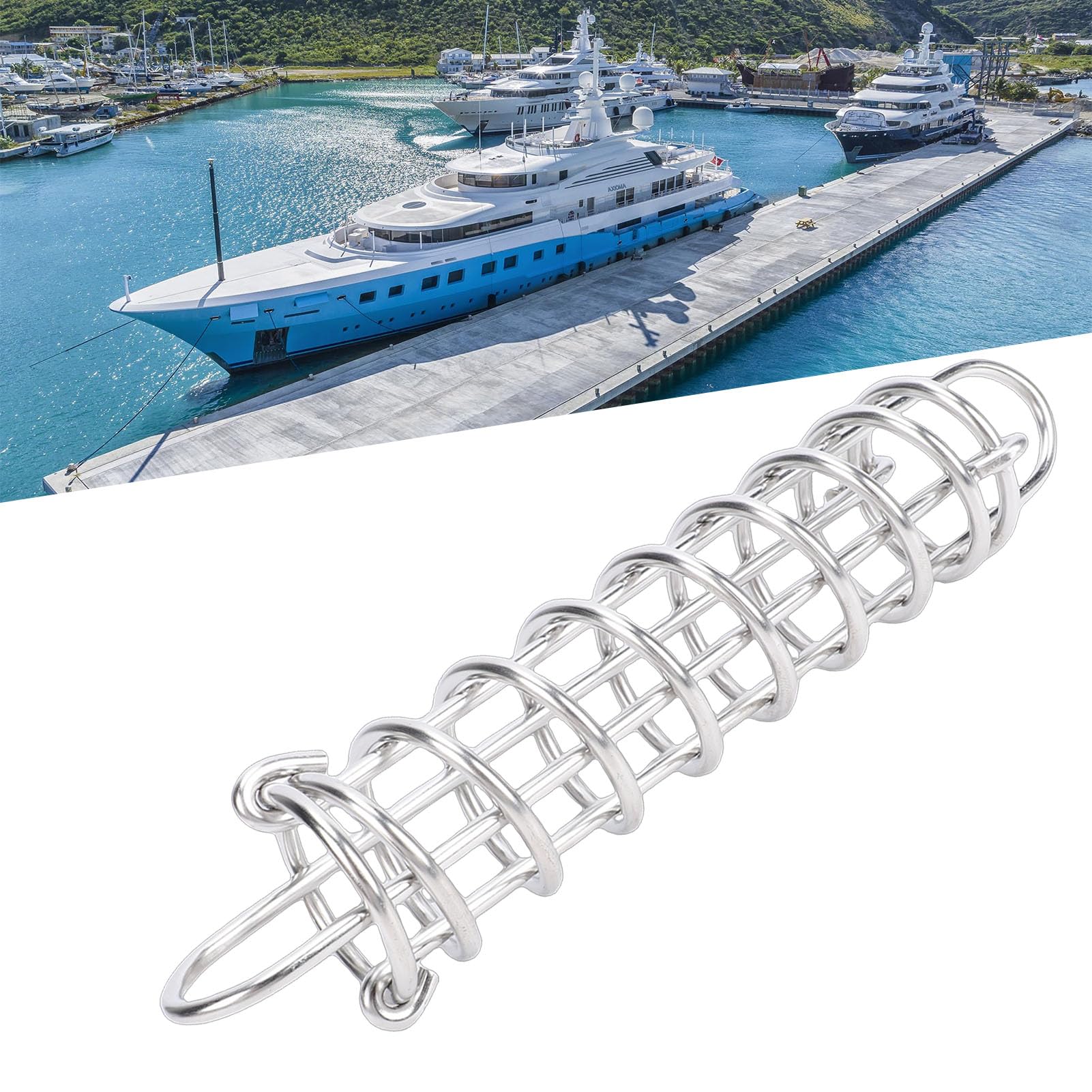 Ammortizzatore per ormeggio per barche in acciaio inossidabile con molla per ormeggio per yacht marini