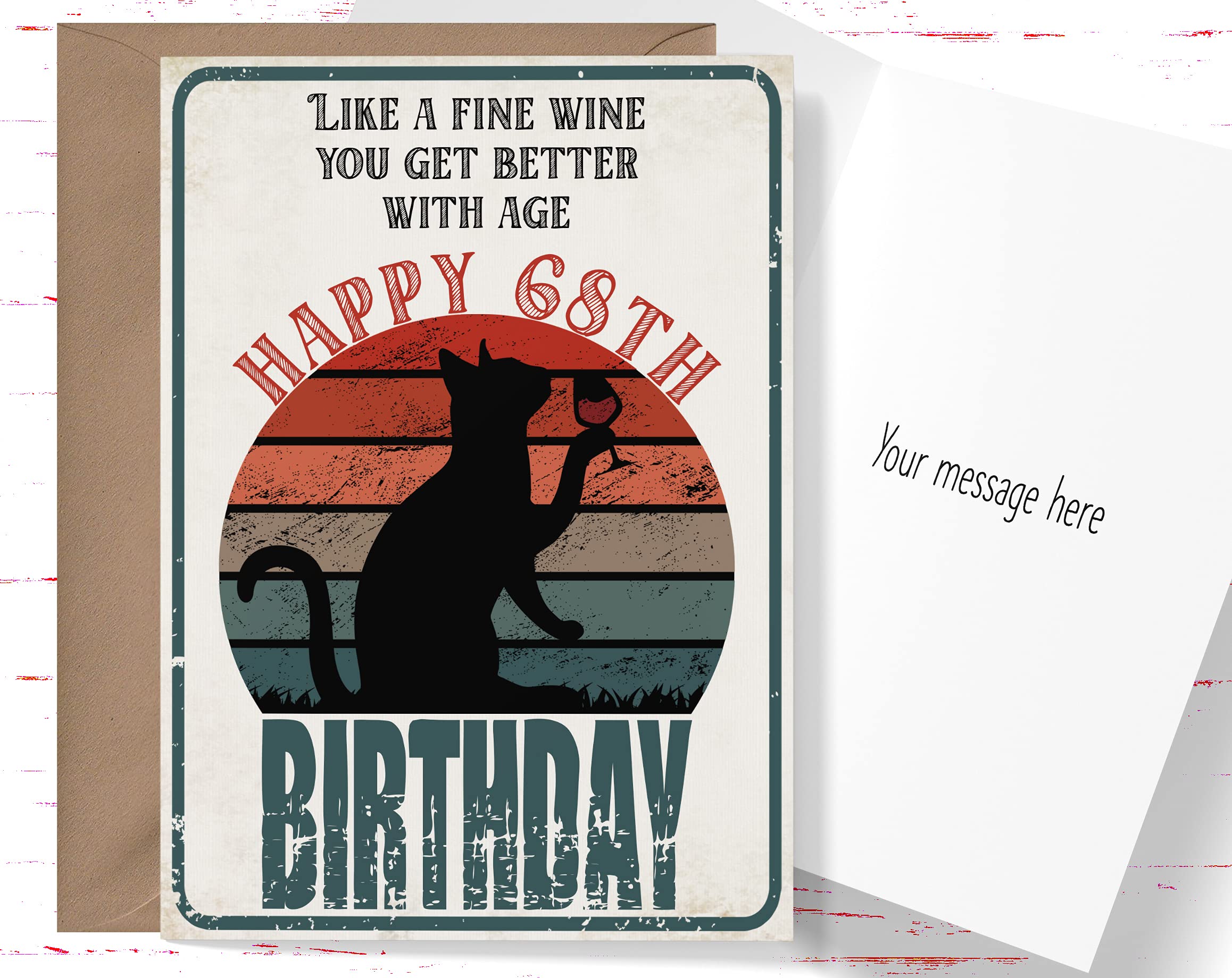 Amazon.com : 68th Birthday Card, Like A Fine Wine You Get Better With Age  Happy 68th Birthday, Humorous Card for 68 Year Old Birthday : Office  Products