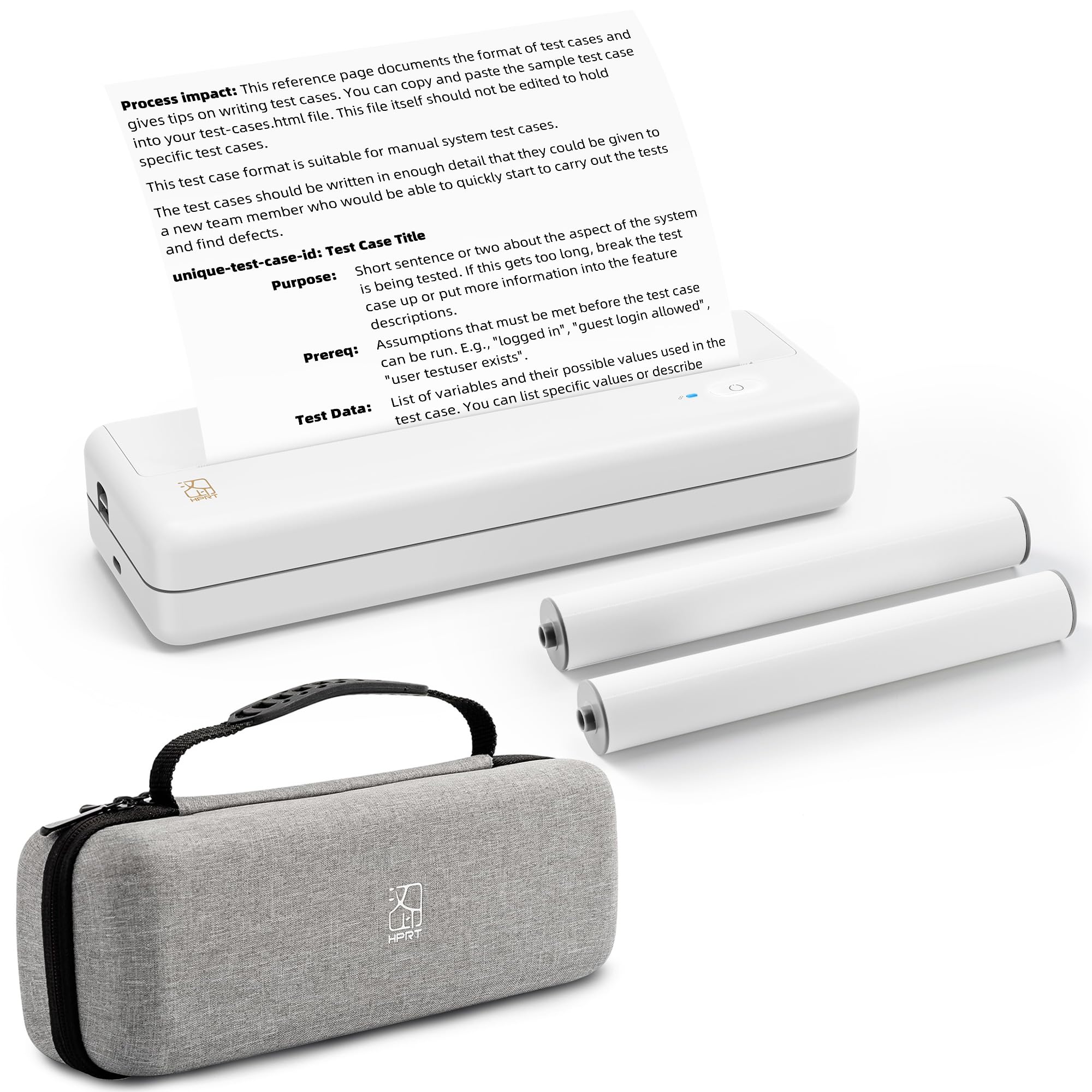 HPRT Wireless Portable Printers A4 Thermal Printer Paper Rollx2 Portable Carry Case