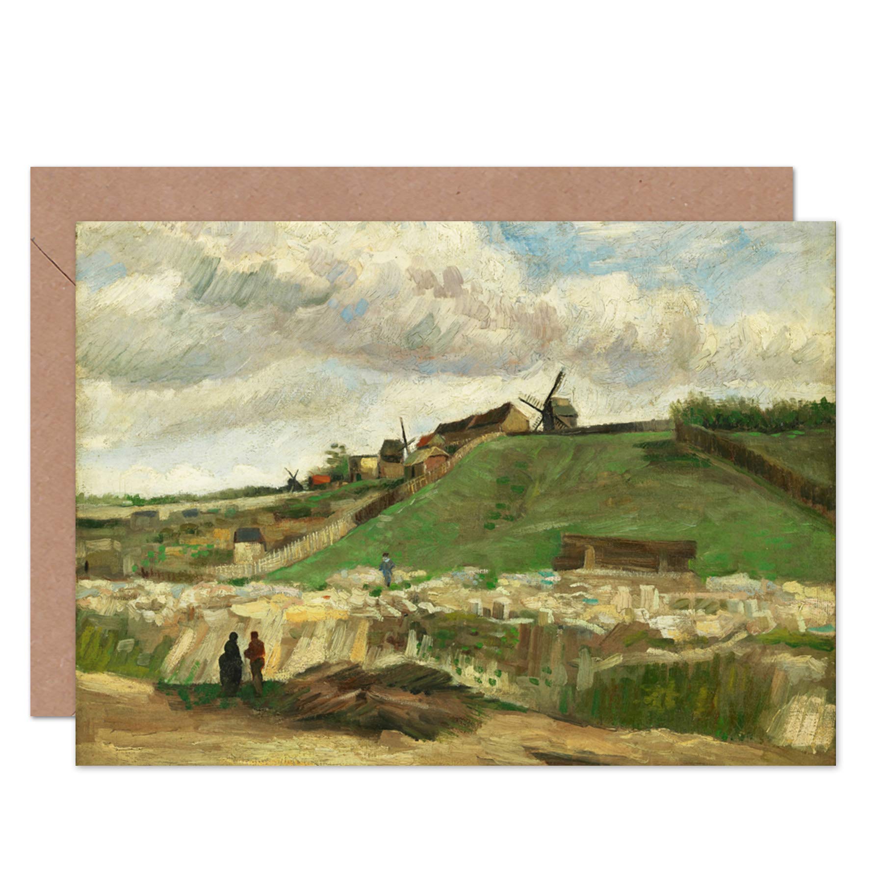 Artery8 Hill Montmartre Stone Quarry Vincent Van Gogh Fine Art Greeting Card Plus Envelope Blank Inside
