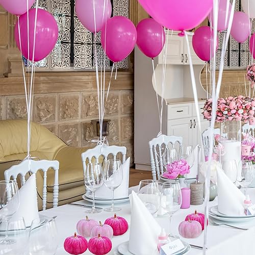 Miniatura 5 de Winlyn 12 calabazas artificiales pequeñas de terciopelo rosa surtidas, calabazas decorativas de tela, calabazas de espuma de 3 pulgadas para otoño,