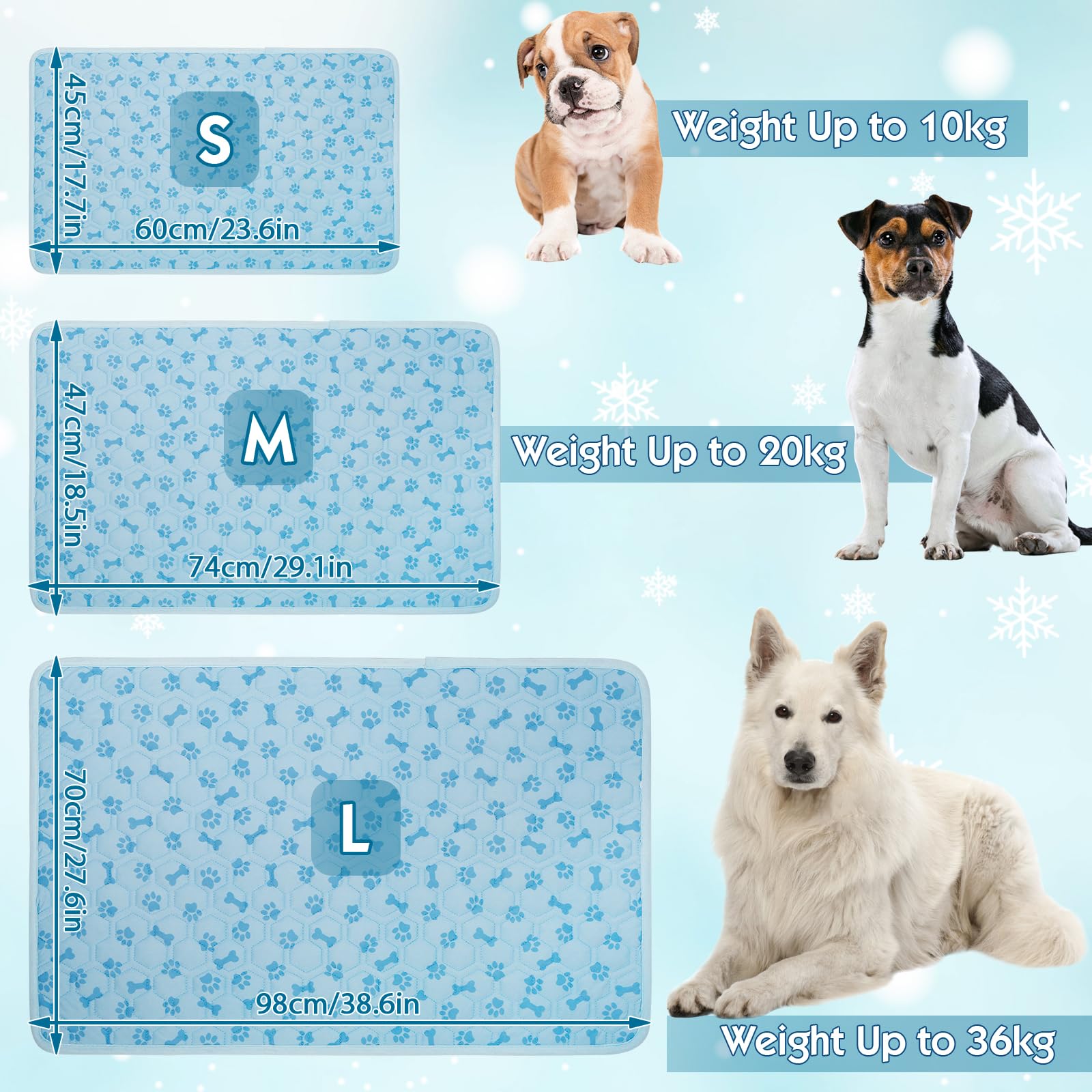 Alfombrilla de refrigeración para perros, almohadilla de refrigeración Q-Max 0.5 para perros | Ligero, portátil, no tóxico, lavable, ideal para cama de mascotas, jaula y coche para aliviar el calor del verano