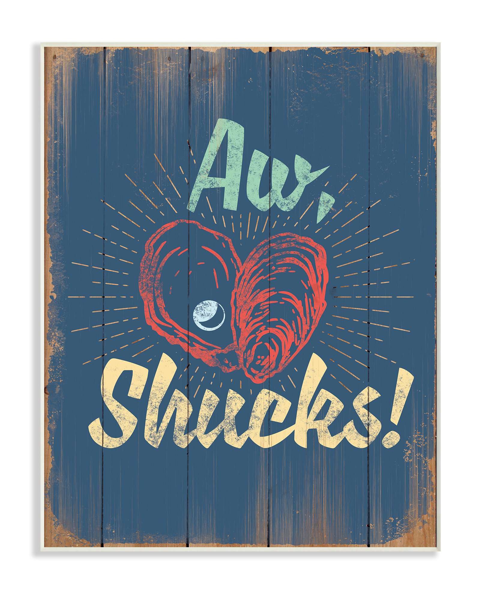 Stupell IndustriesAw Shucks Oyster and Pearl Wall Plaque Art, 10 x 0.5 x 15, Proudly Made in USA