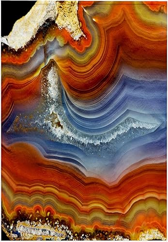 Toalla de mano 3D Rose Banded Agate-Quartzsita, 15 "x 22", naranjaazul