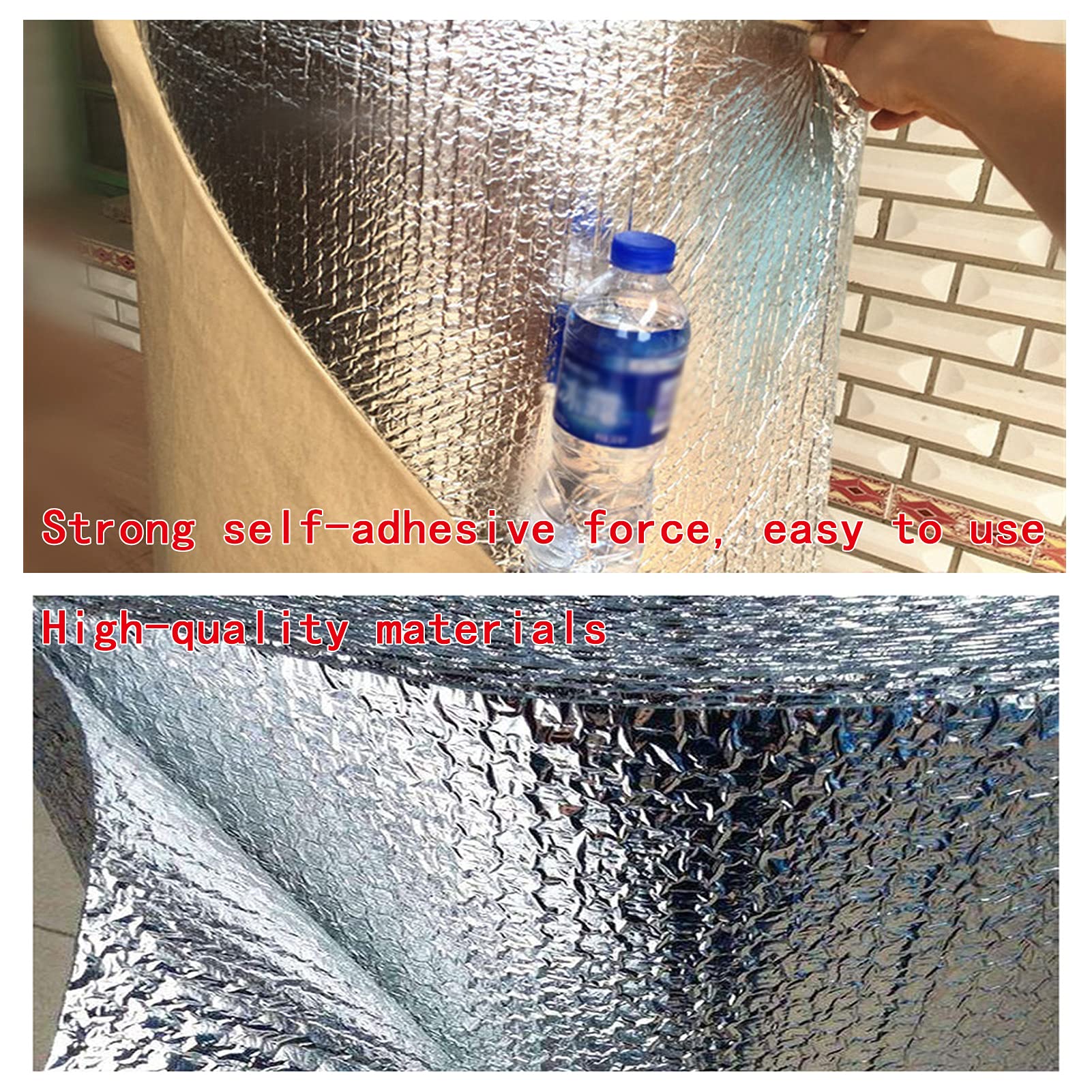 Isolante Termico Riflettente Foglio isolante a bolle d'aria Foglio isolante termoriflettente per termosifoni 4-5 mm Foglio isolante autoadesivo a bolle per capannone Garage Porta Pavimento tetto