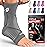 Sleeve Stars Ankle Brace for Women & Men, Ankle Wrap for Sprain, Compression Sleeve for Plantar Fasciitis Relief, Easy Customizable Support: w/ Removable Strap (Pair/M:10-12/Grey)