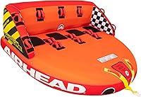 Vista 1 de Airhead Mable Tubo inflable remolcable, modelos para 1-4 pasajeros, puntos de remolque duales, cubierta completa de nylon, almohadillas de espuma