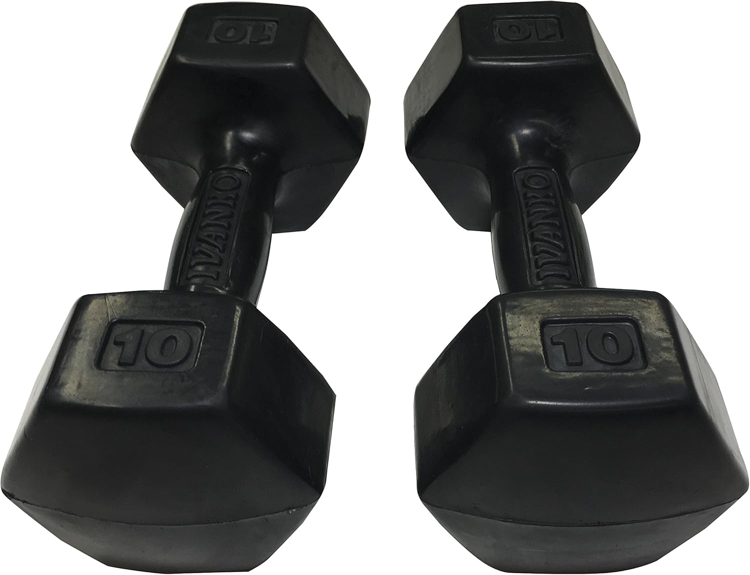 Ivanko Rubber Dumbbells, 10 lbs (PAIR)