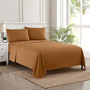 King Size Sheets - Breathable Luxury Bed Sheets with Full Elastic & Secure Corner Straps Built In - 1800 Supreme Collection Extra Soft Deep Pocket Bedding Set, Sheet Set, King, Mocha