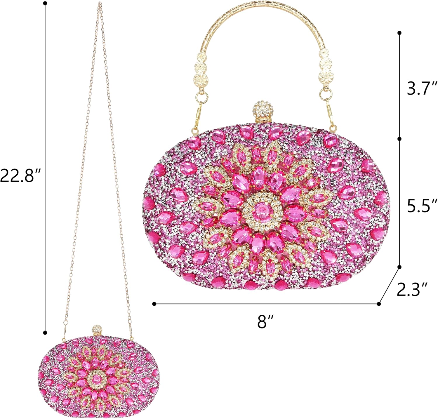 MAIRLOM Rhinestone Clutch Purses for Women Evening Bag Sparkly Handbag image 4