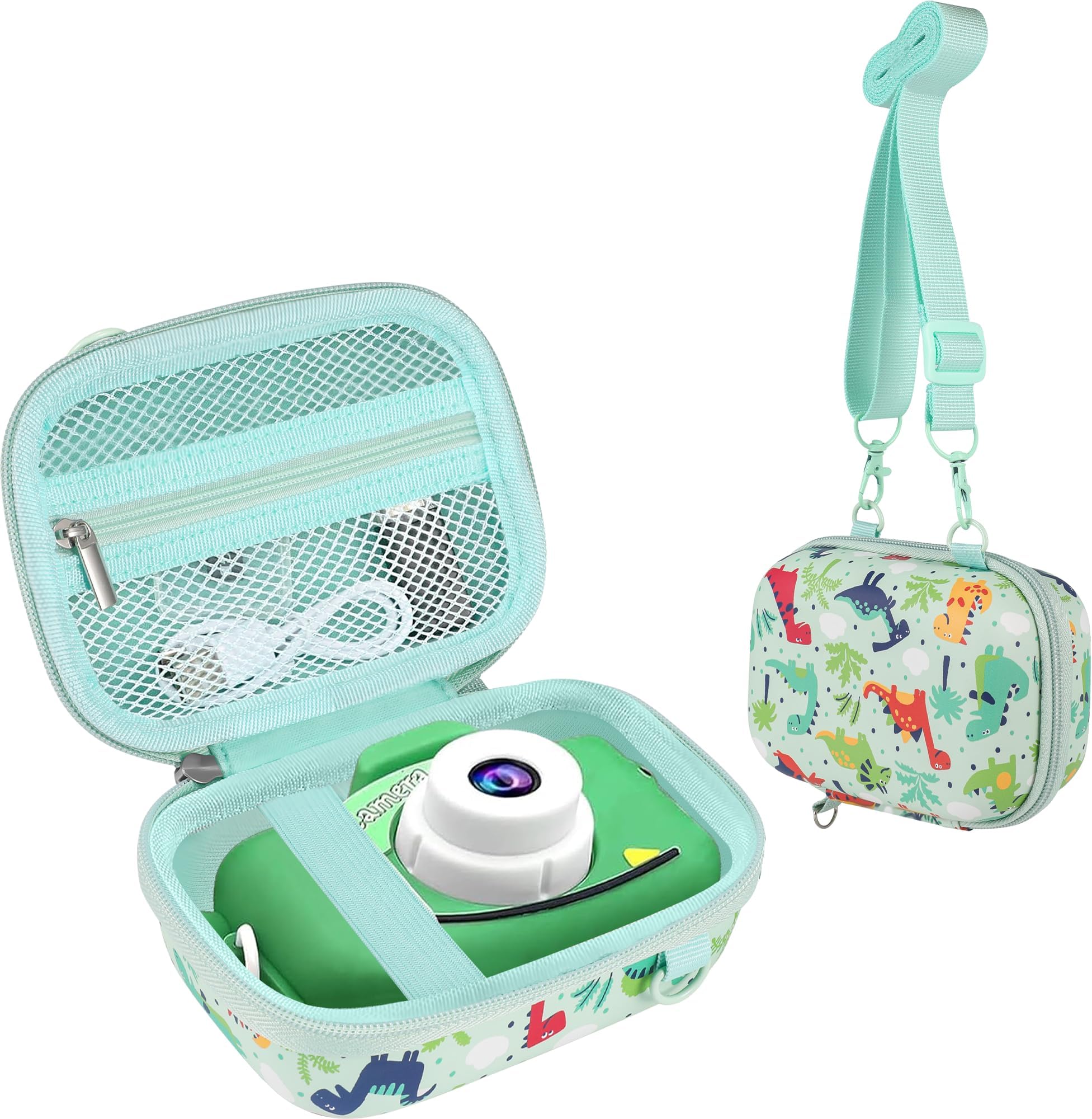 Leayjeen Kids Camera Case Compatible with Goopow/Mgaolo/HOOMOON/Hangrui Kids Camera Toys and Children Digital Video Camcorder Camera,Best Christmas and Birthday Gifts -Green Dinosaur(Case Only)