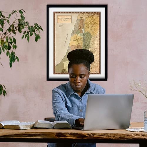 Miniatura 6 de Bible Map Store Póster de 12 tribus de Israel Mapas de Tierra Santa, pósteres bíblicos de arte de pared para aula, decoración de pared cristiana