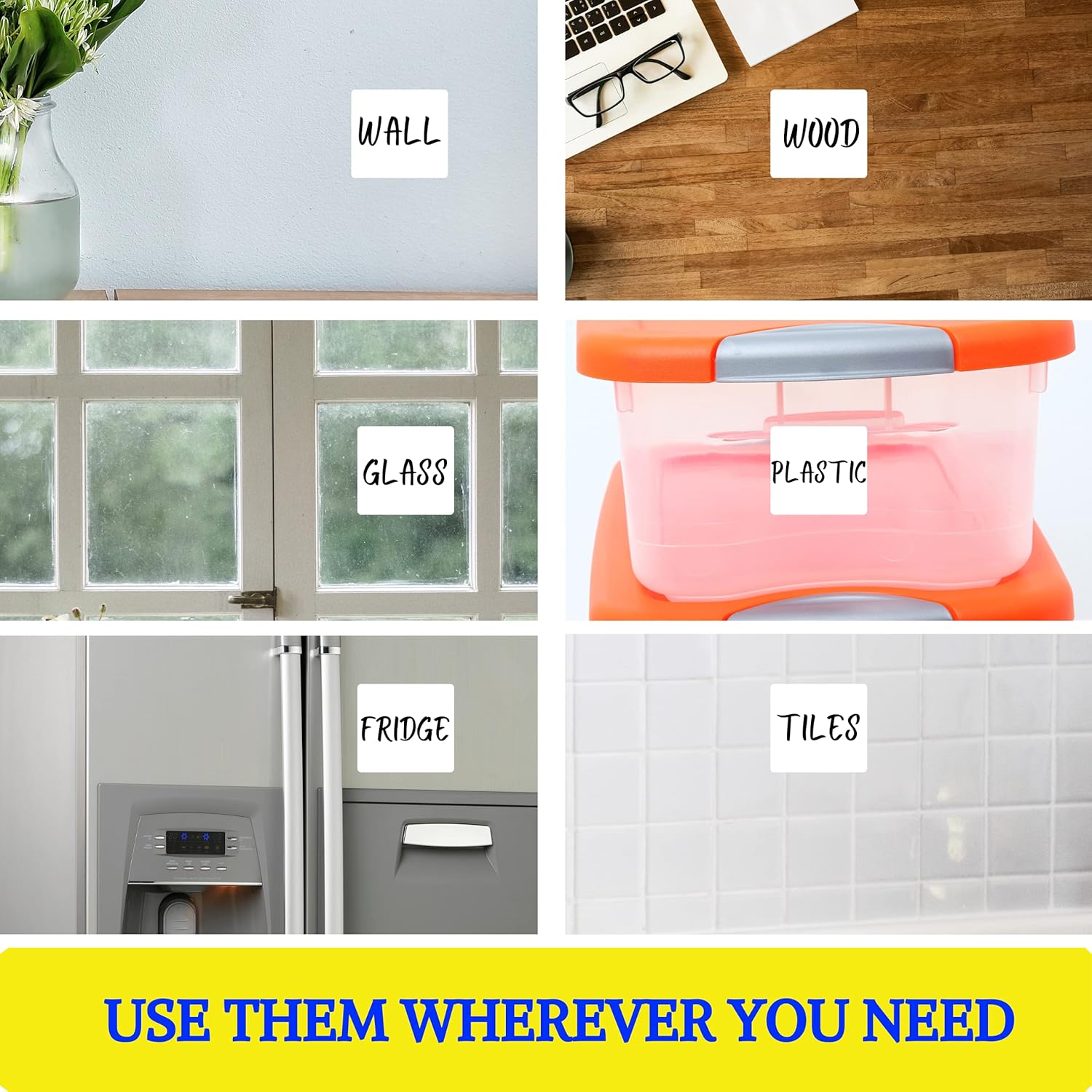 Dry Erase Reusable Sticky Notes – 12 Pack of 4 x4 Whiteboard Stickers – for Home, Office & Classroom – Great for Lists, Reminders, Labels & Decals – Includes 2 Magnetic Fine Tip Markers with Erasers