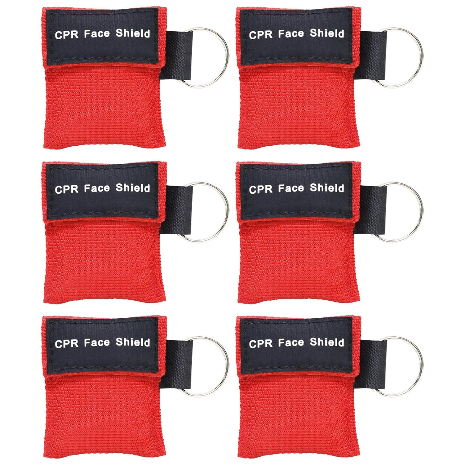AOUTACC 6 Pack CPR Face Defend Masks, Keychain Masks Disposable Emergency Equipment CPR Face Shields Pocket Masks for First Help Cardiac Resuscitation Coaching-Pink