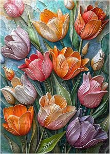 Rainbow Flower Puzzle 1000 Pezzi Per Adulti – Dalia Arcobaleno Colorata – Poster Incluso, Dimensioni Finali 60,6x60,6 Cm – Ideale Come Decorazione Floreale