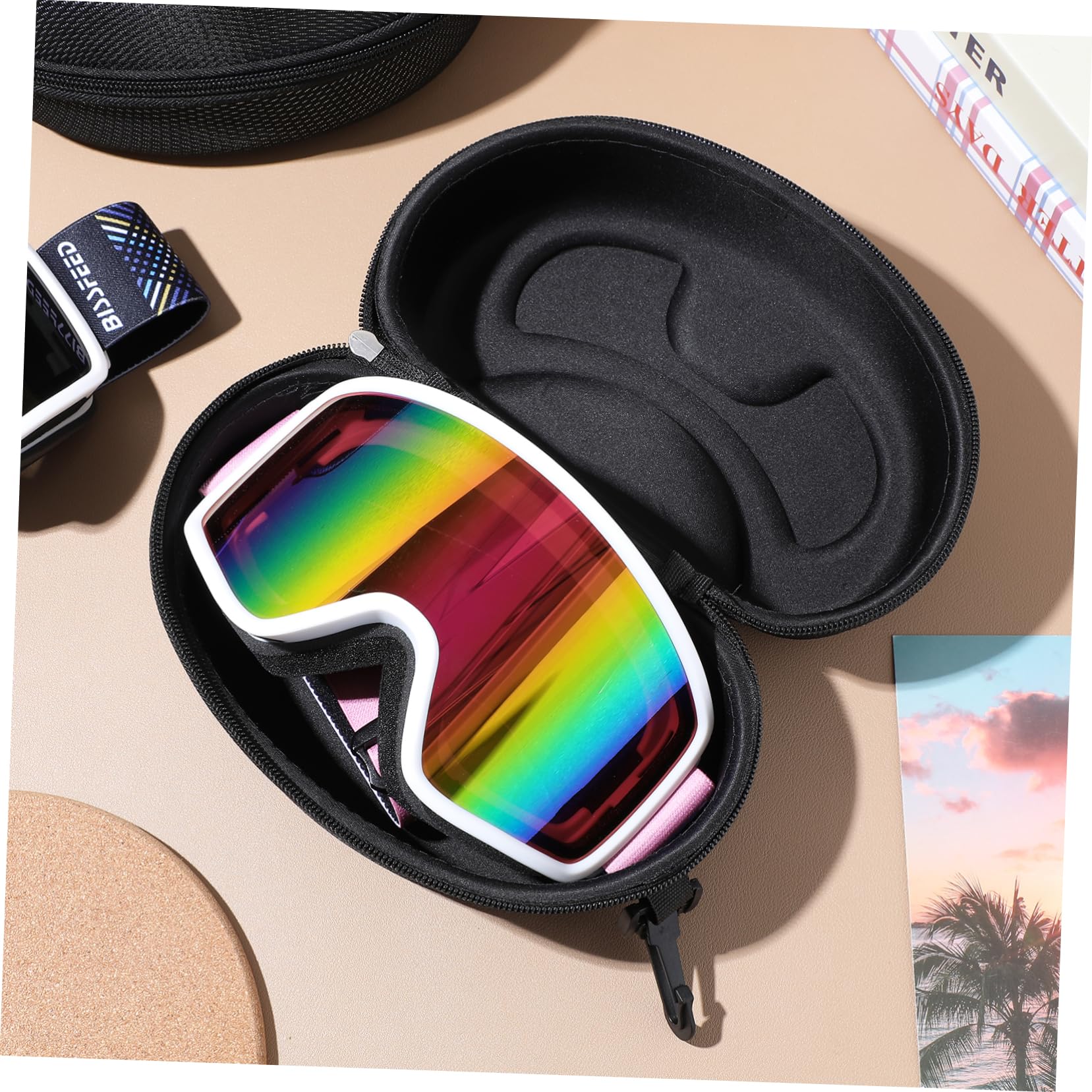 Healeved Estuche Rígido Para Gafas De Esquí Y Motocicleta Caja De Gafas Con Protección Shockproof Y Diseño Práctico Para Ciclistas Y Esquiadores